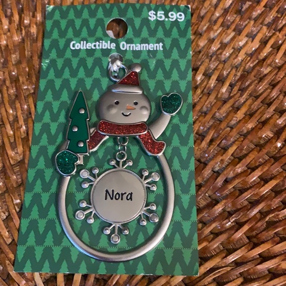 GANZ Other - 🌸 $3 if bundled NORA Engraved Collectible Snowman Christmas Ornament GANTZ NWT